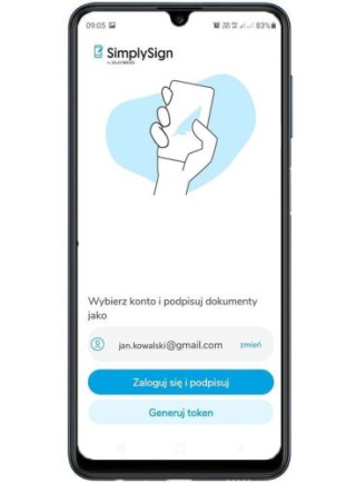 Podpis elektroniczny w aplikacji mobilnej SimplySign - ważność 2 lata (kod aktywacyjny + pełne wdrożenie)